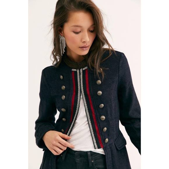 New Free People Lucy Military Jacket S 